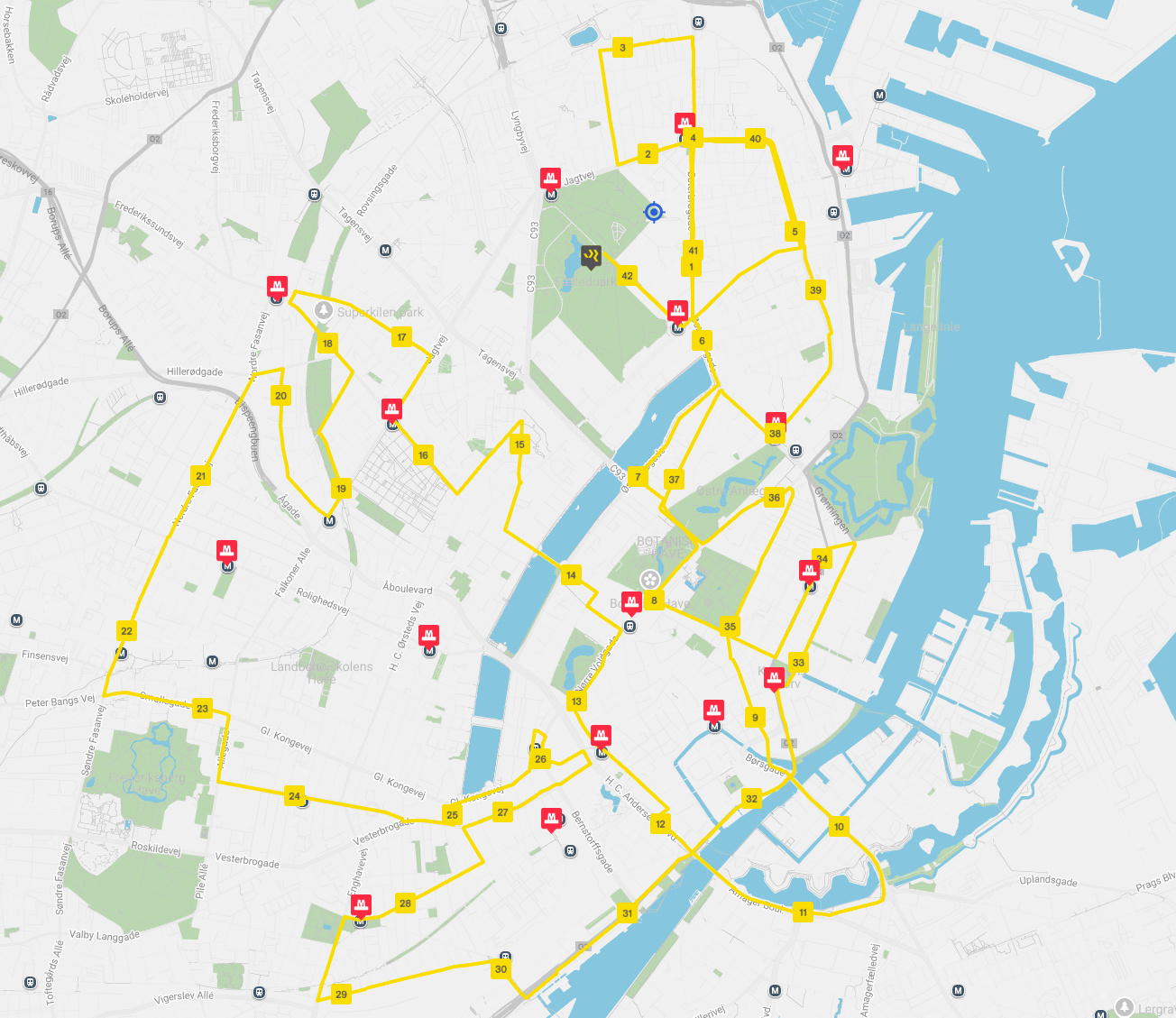 Copenhagen Marathon route
